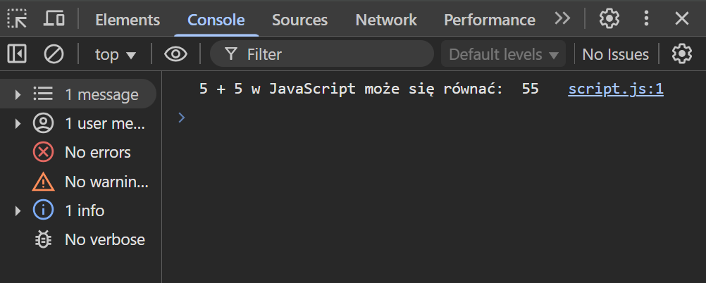 Debugowanie JavaScript w konsoli przeglądarki Chrome